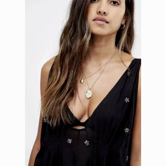 Free People Crushin On You Cotton Beaded Striped Dress - Picture 15 of 16